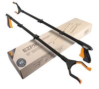 2 x EZPIK® 40" Extra Long Litter Picker-Grabber - Heavy-Duty Rubbish Picker Grabber Stick - Extra Long Grabber Tool with Rotating Head - Foldable Reaching Aids for The Elderly with Magnet [ 2 Pack ]