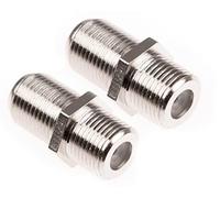 2 x F Type Connector Satellite Cable Female to Female Coupler Joiner Gender Changer