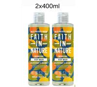 2 x Faith In Nature Grapefruit & Orange Body Wash (2 x 400ml)