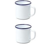 2 X Falcon Enamel 8cm Mug White