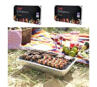 2 X FAMILY SIZE INSTANT DISPOSABLE BBQ- EACH PACK COOKS FOR TEN!