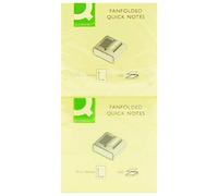 2 X Fanfold Quick Notes, 75 x 75 mm Yellow, Pack of 12