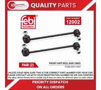 Febi Bilstein Stabiliser Link 12002 Front Coupling Rod Fits Seat Alhambra TDI '96-'10