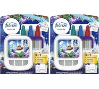2 x Febreze 3Volution Plugin Starter Unit/Kit & 20ml Refill - Alpine Escape