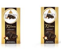 2 x Ferrerro Dark Chocolate Bar 70% Cocoa with Crunchy Hazelnuts - Luxury Indulgent Treat, Smooth & Rich Gourmet Chocolate Snack 90g
