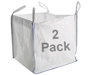 2 x FIBC Bulk Builders tonne Bag Waste Sacks Bags Garden Jumbo 1 ton Dumpy Skip Rubbish Storage Log Gravel Woven ***Pack of 2*** Large Size 86 x 86 x 86 CM (2xOTB)