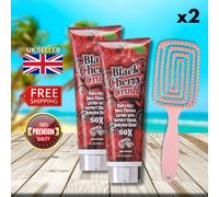 2 x Fiesta Sun Black Cherry Crush 236ml + Hair Brush - Supremely Dark Tanning