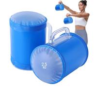 2 x Filled Weight Lifting Bag, 5 kg, Dumbbell Set, Portable Blue Fitness Aids, Adjustable Resistance Trainer, Durable Training Device for Training at Home, on the Patio