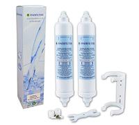 2 x Finerfilters Fridge Water Filter Compatible with Samsung EF9603, WSF100, DA2910105J, BL9808, DD7098 and Any Other Fridge Filter Connected to 1/4" LLDPE tubing