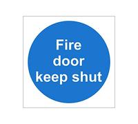 2 x Fire Door Keep Shut Signs 100mm x 100mm - Self Adhesive (MAD.01G-SA)