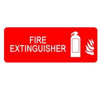 2 x Fire Extinguisher - Information Sign Removable Self Adhesive Waterproof Durable Vinyl Label Sticker 225mm x 106mm