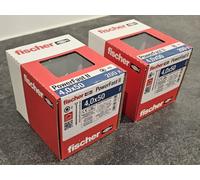 2 X Fischer PowerFast II Wood Screw 4.0 x 50mm Countersunk Head PZ2 Pack of 200
