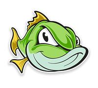 2 x Fish Vinyl Sticker iPad Laptop Car Bike Fishing Box Tackle Dad #9120 (10cm Wide x 8cm High)