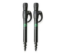 2 x Fishing BankSticks, 15-25cm Screw Spiral Point Adjustable Bank sticks All Black 16mm Diameter for Rod rest