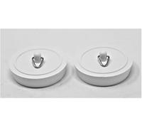 2 x fiXte Replacement Sink Plug Shower Bath Basin Hard Rubber White 45mm 1 3/4"