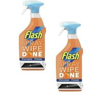 2 X Flash Kitchen Cleaner Spray 800ml - Antibacterial, Tough on Grease, Streak-Free, No Rinse, Kills 99.9% Bacteria, Fresh Scent Orange - 2 Pack