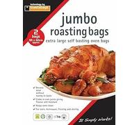 2 x Flavour Seal Roasting Bags for Ovens and Microwaves Perfect Cooking Bags for Roasting Chicken Fish Meat Turkey and Vegetables - Jumbo Bags - 55cm x 60cm