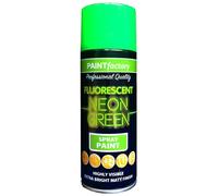 2 x Fluorescent Bright Neon Spray Paint Aerosol DIY Hi Vis Safety Graffiti Extra Bright Paint Assorted Colour Green 400ml