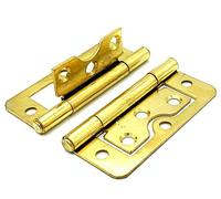 2 x Flush hinges 75mm brass plated