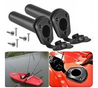 2 x Flush Mount Rod Holders for Kayaks, Canoes and Boats Includes Cap Covers and Stainless Steel Screws