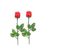 2 x Foiled Valentine Chocolate Rose - Delicious Belgian Milk Chocolate Roses In Red Gift Box - 2 x 80g