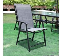 (2 x Foldable Chair Only) Garden Outdoor Patio Chairs Table with Parasol Hole