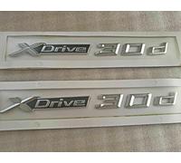 2 x for XDrive 30d xdrive30d car emblem badge sticker chrome silver suitable for BMW