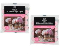 2 X Fragranced tealight Candles Assorted baltus Scented Bags of 20 PCS 8 Hour tealights (Peony & Blush Suede)