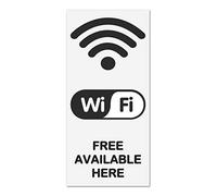 2 x Free Wi-Fi Zone available here - Info Sign Removable Self Adhesive Waterproof Durable Vinyl Label Sticker 225mm x 106mm