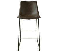 2 x Fremont Chestnut Vintage Leather Barstool