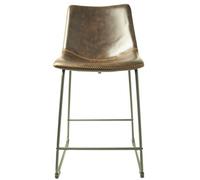 2 x Fremont Chestnut Vintage Leather Counter Stool