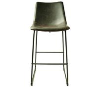 2 x Fremont Grey Vintage Leather Barstool