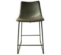 2 x Fremont Grey Vintage Leather Counter Stool