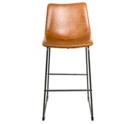 2 x Fremont Tan Vintage Leather Barstool