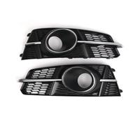 2 X Front Bumper Fog Light Grille Lamps Mask Cover Compatible With AUDI A6 C7 A6L S-Line 2015-2018 4G0807681AG,4G0807682AG(With Silver)