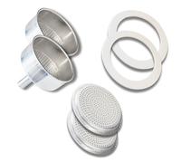 2 x Funnel for Italian Coffee Maker 3 Cups and 2 Filter for Italian Coffee Maker 3 Cups
