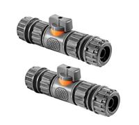 2 x Garden Hose Connector with Regulating Valve Hose Coupling 1/2 Inch, Water Connection Adapter, Quick Coupling Garden Watering, Water Hose Connector for Efficient Watering, Cleaning