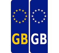 2 x GB Euro Number Plate Vinyl Car Stickers by Ellis Graphix