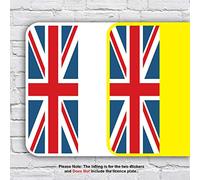 2 x GB Union Jack Flag Brexit NO Euro Car Number Plate Adhesive Vinyl Stickers