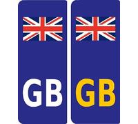 2 x GB Union Jack Flag Car Number Plate Vinyl Stickers United Kingdom EU Brexit GB by Ellis Graphix