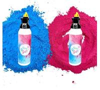 2 x Gender Reveal Smoke Cannons, Biodegradable Powder Confetti Cannon Party Poppers for Baby Shower, Wedding, Birthday, Party, Christmas (Pink)