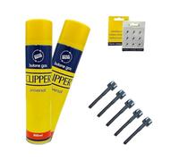2 x Genuine Clipper Gas For Lighters - 300ml Gas | BBQ, Candle, Camping, Kitchen, Cooking Lighter + 5 x Clipper Lighter Replacement Wheels - 2 x Packs Of Clipper Lighter Universal Flints