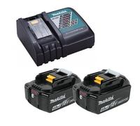 2 x Genuine Makita 18V 4.0Ah LXT Lithium Battery BL1840 + DC18RC Fast Charger