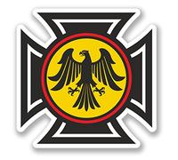 2 x German Eagle Crest Sticker Car Bike iPad Laptop Helmet Guitar Germany #4164 (10cm x 10cm)
