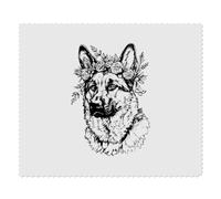 2 x 'German Shepherd with Floral Crown ' Microfibre Lens/Glasses Cleaning Cloths (LC00027401)