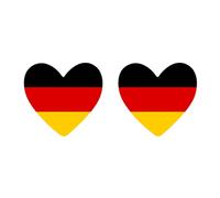 2 x Germany Flag Heart Temporary Tattoo German Team support Deutschland