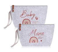 2 x Gifts for Expectant Mothers Pregnant Women, Mom Bag with Zip, Baby Kram Bag with Rainbow, Baby Shower Gifts, Mother Bag for Mum New Mum Gifts to Become Mum