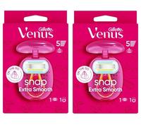 Gillette Venus Extra Smooth Snap Women's Razor + 1 Razor Blade Refills, Mini Handle, Lubrastrip with A Touch of Avocado Oils