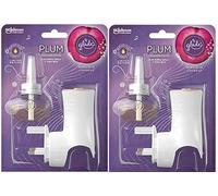 2 x Glade Electric Holder & Scented Oil Plugin Refill - Plum Passion Pulse