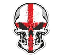 2 x Glossy Vinyl Stickers - England Flag Skull Funny Laptop Decal #0104 (As Shown.)